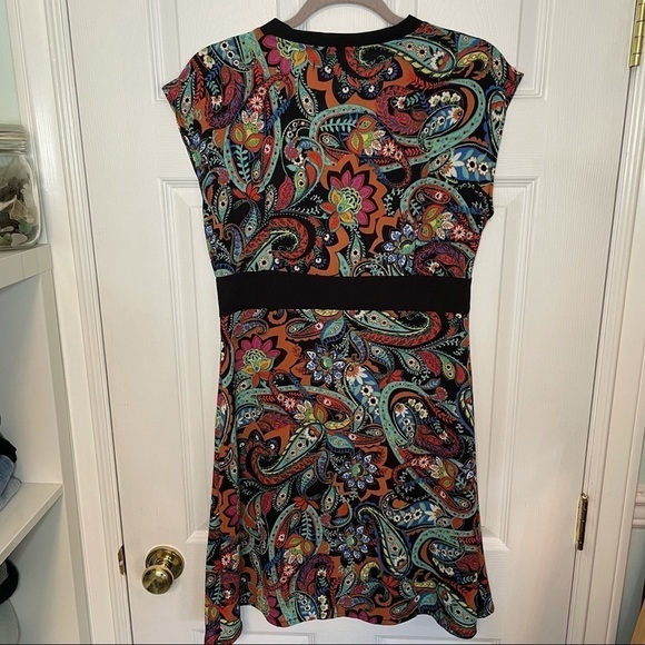 SHELLEY Klassen Paisley Colourful Printed Mini Dress Large - Picture 3 of 7